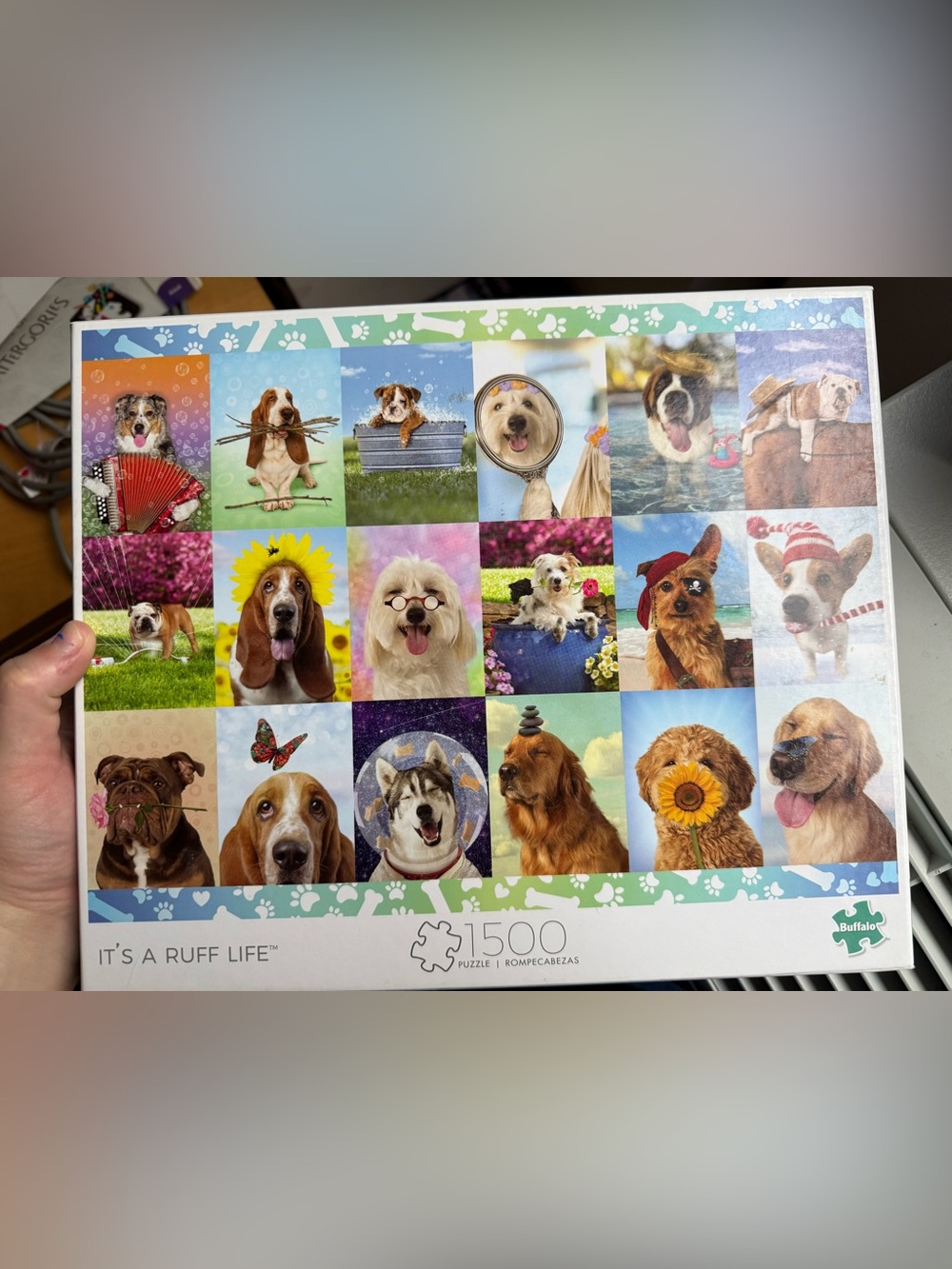 Colorful Dogs 1500-Piece Puzzle - Multicolor Dog Collage
